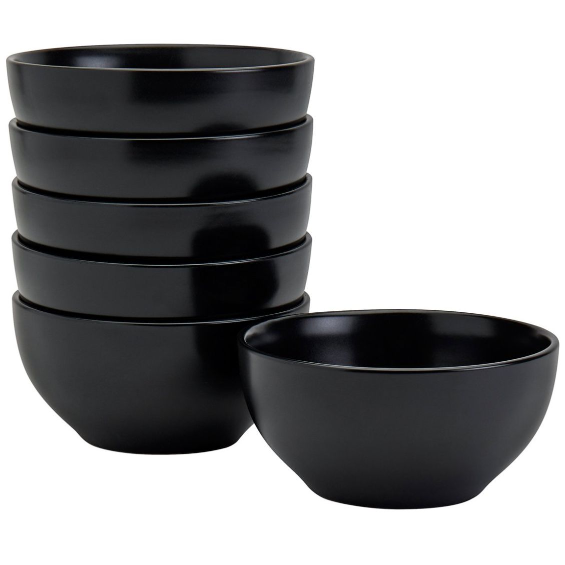 Set 6  Bowls Cereal Cerámica Negro Denmark