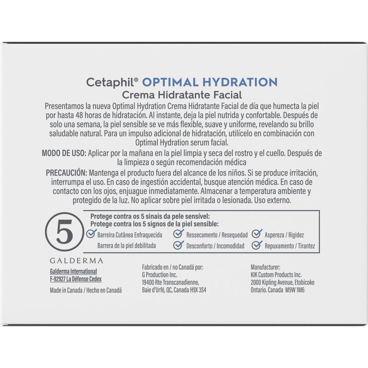 Cetaphil Optimal Hydration Loción Hidratante Facial Dia 48 Gr
