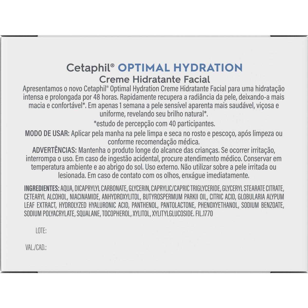 Cetaphil Optimal Hydration Loción Hidratante Facial Dia 48 Gr