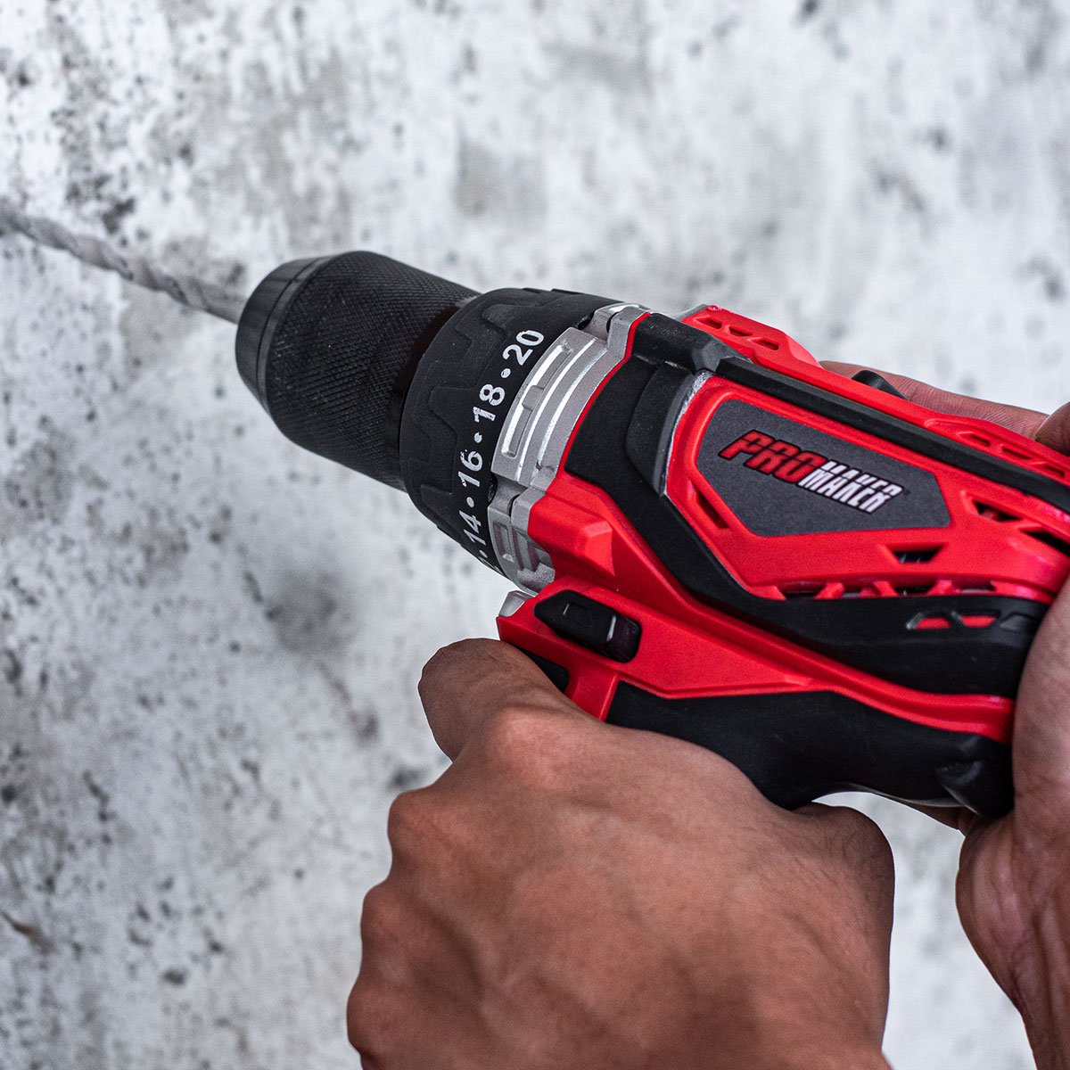 Taladro Inalámbrico Percutor 20V Uso Industrial/ Profesional Promaker