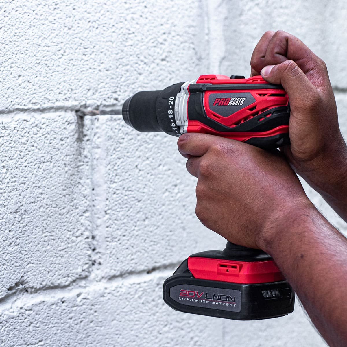 Taladro Inalámbrico Percutor 20V Uso Industrial/ Profesional Promaker