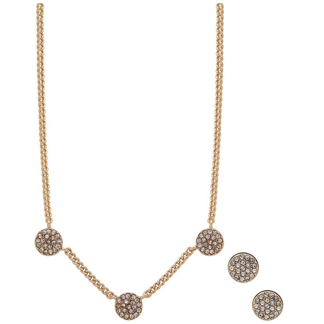 Juego Collar y Aretes Circular Dkny