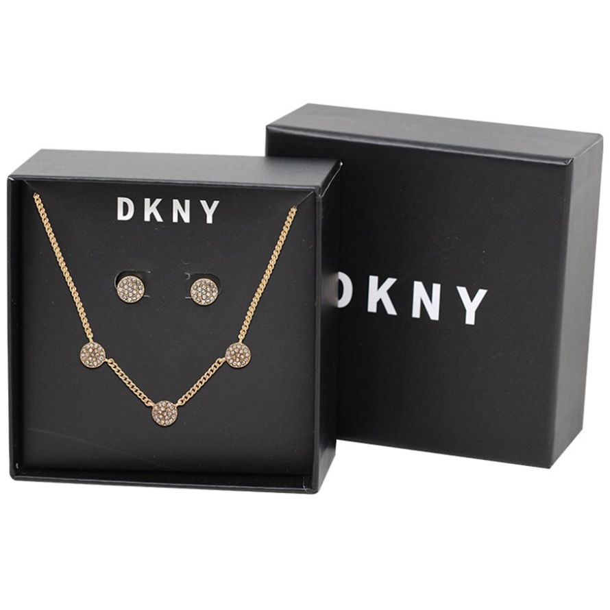 Juego Collar y Aretes Circular Dkny