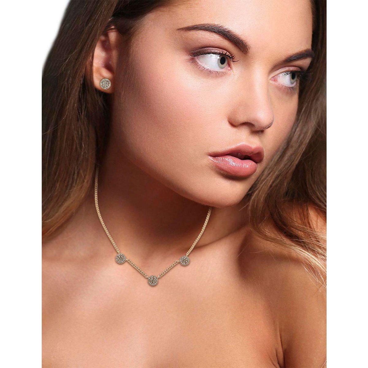 Juego Collar y Aretes Circular Dkny