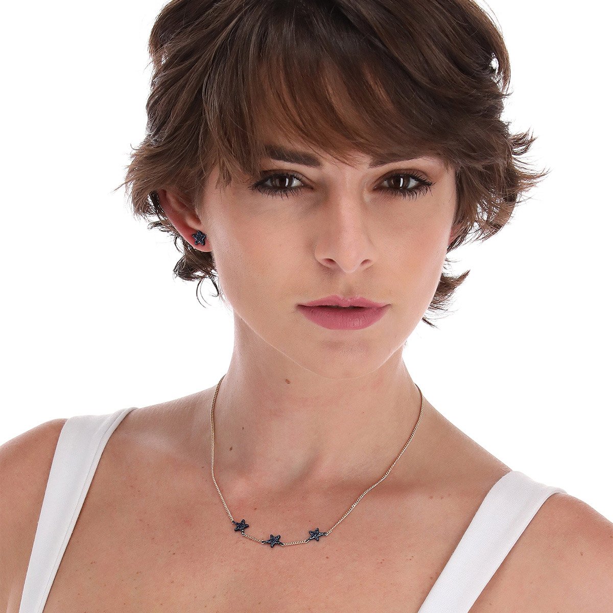 Juego Collar y Aretes Estrella Dkny