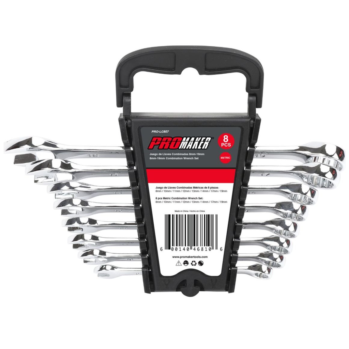 Juego de 8 Llaves Combinadas  Promaker Milimétricas