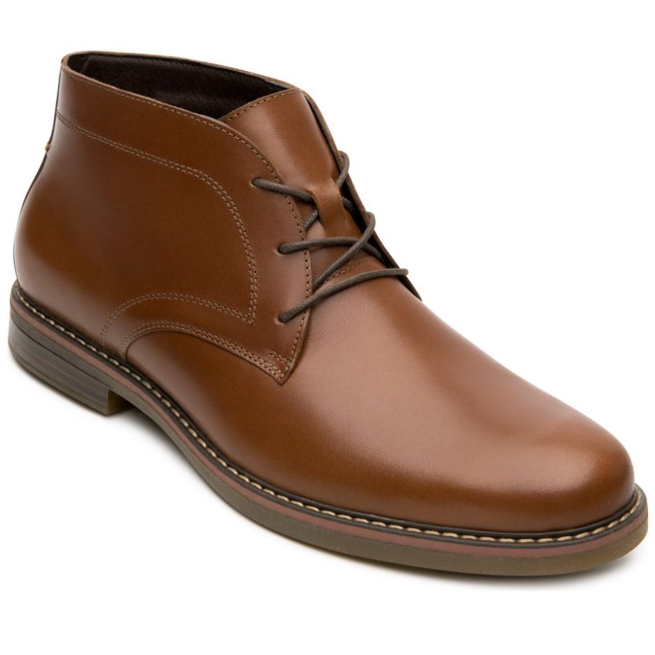 Bota Lisa para Hombre con Agujeta Café Flexi