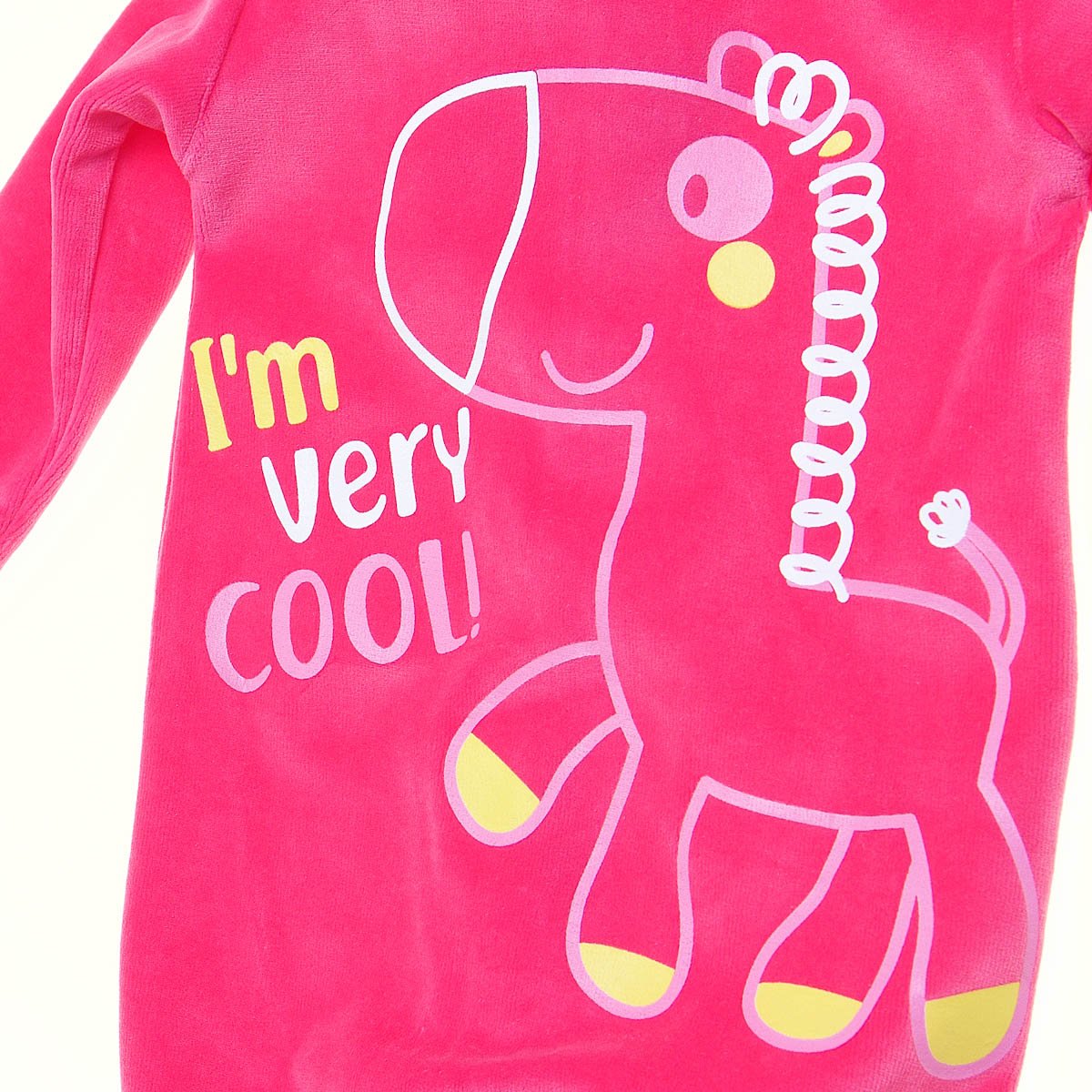 Mameluco de Velour para Bebé Diseño Jirafa Carosello