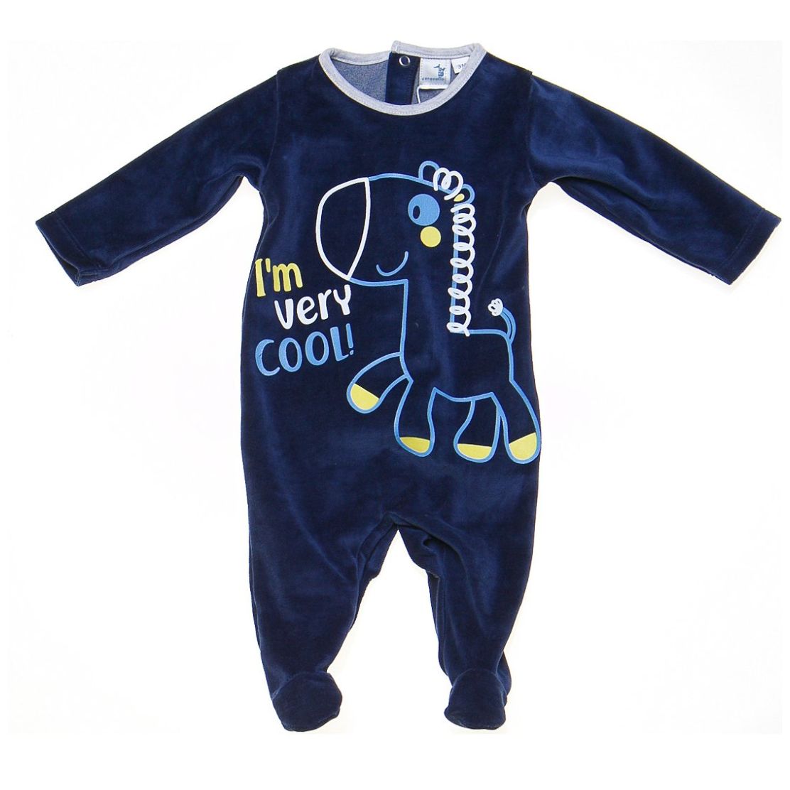 Mameluco de Velour para Bebé Diseño Jirafa Carosello