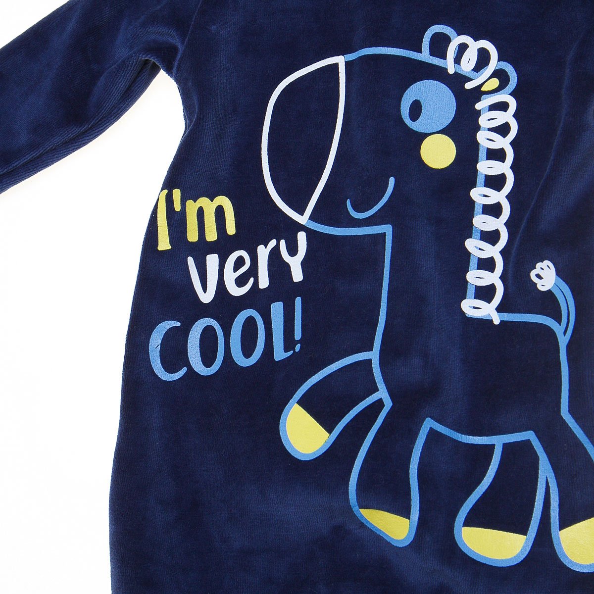 Mameluco de Velour para Bebé Diseño Jirafa Carosello