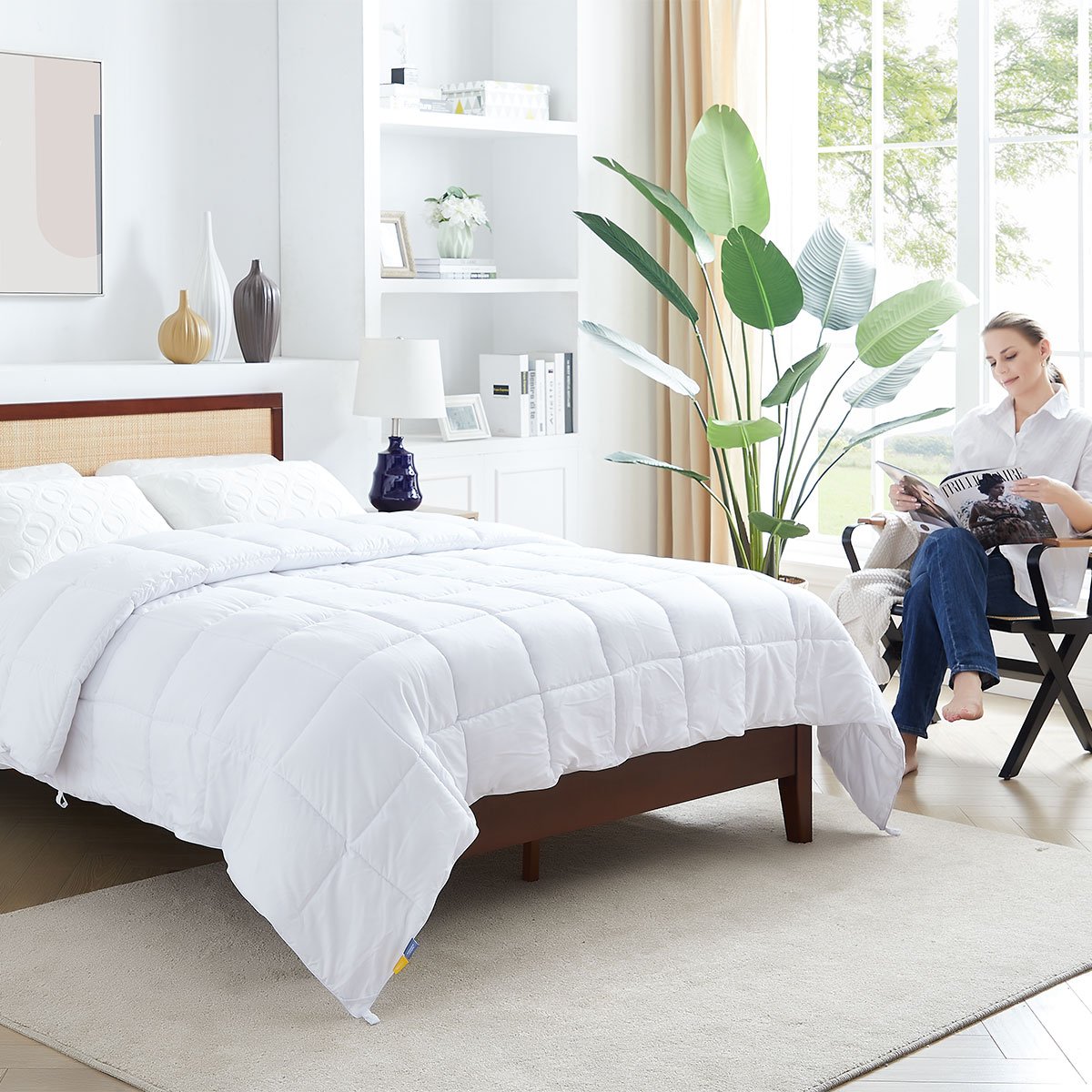 Base Y Cabecera Matrimonial Natural Tejida Nooz