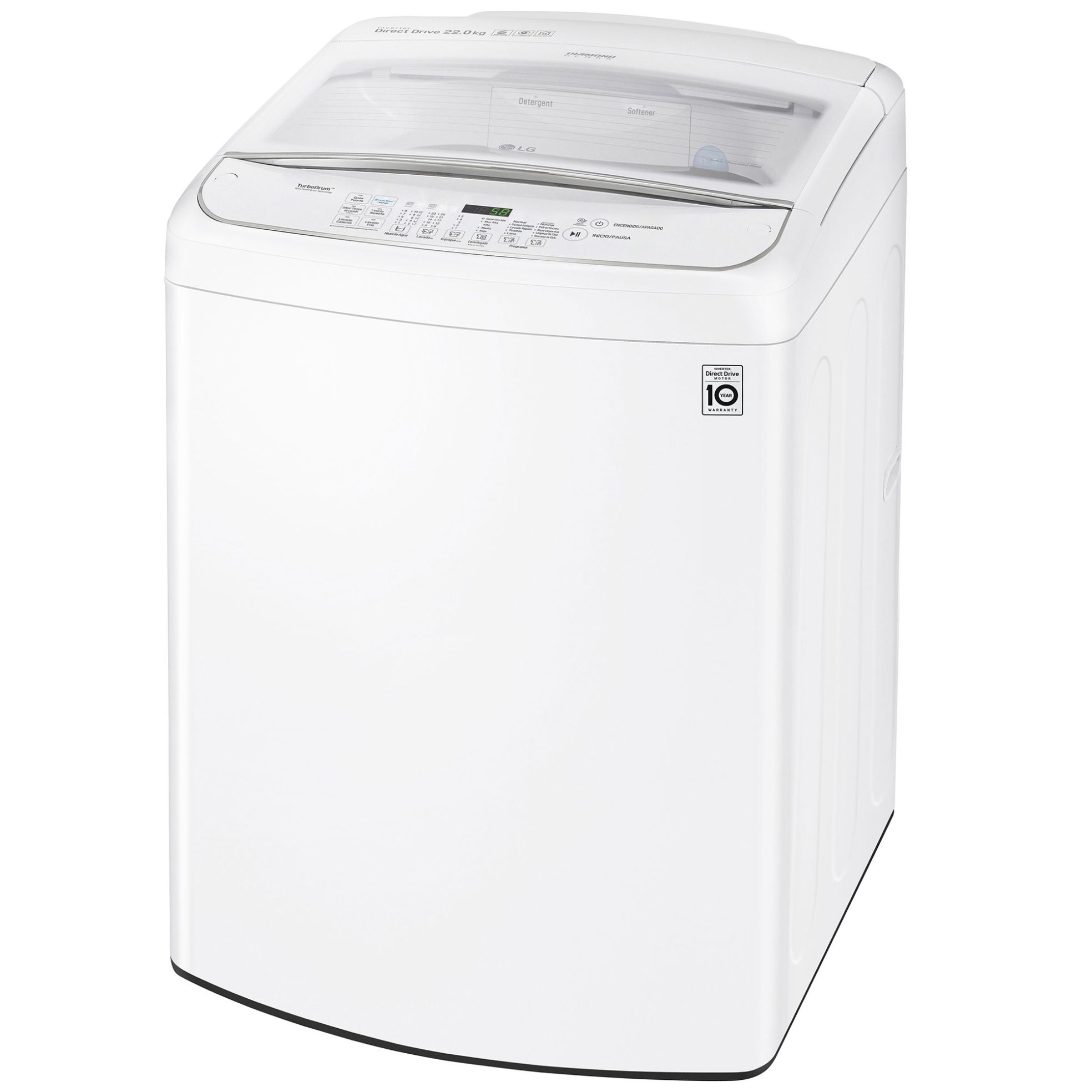 Lavadora LG Carga Superior Turbo Wash 3D Inverter Dd con 6 Motion Dd 22 Kg Blanca Wt22Ws6Hp