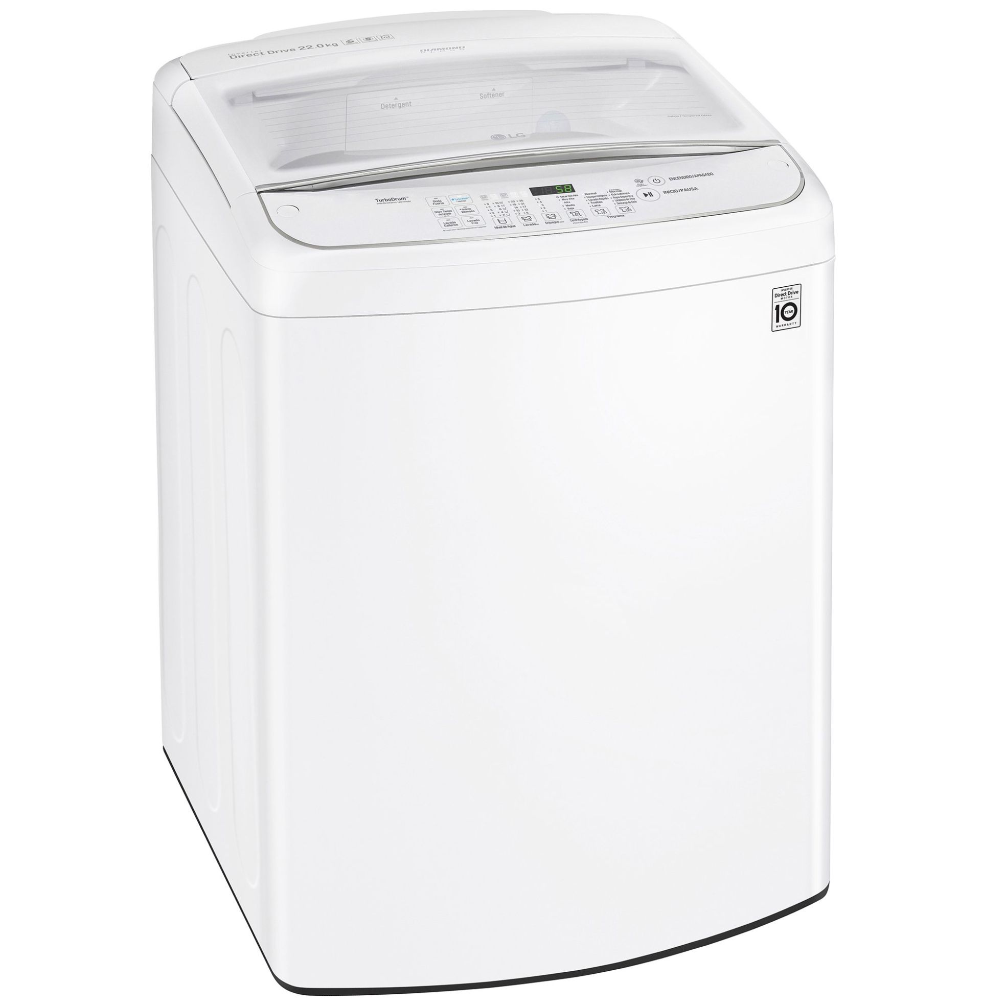 Lavadora LG Carga Superior Turbo Wash 3D Inverter Dd con 6 Motion Dd 22 Kg Blanca Wt22Ws6Hp