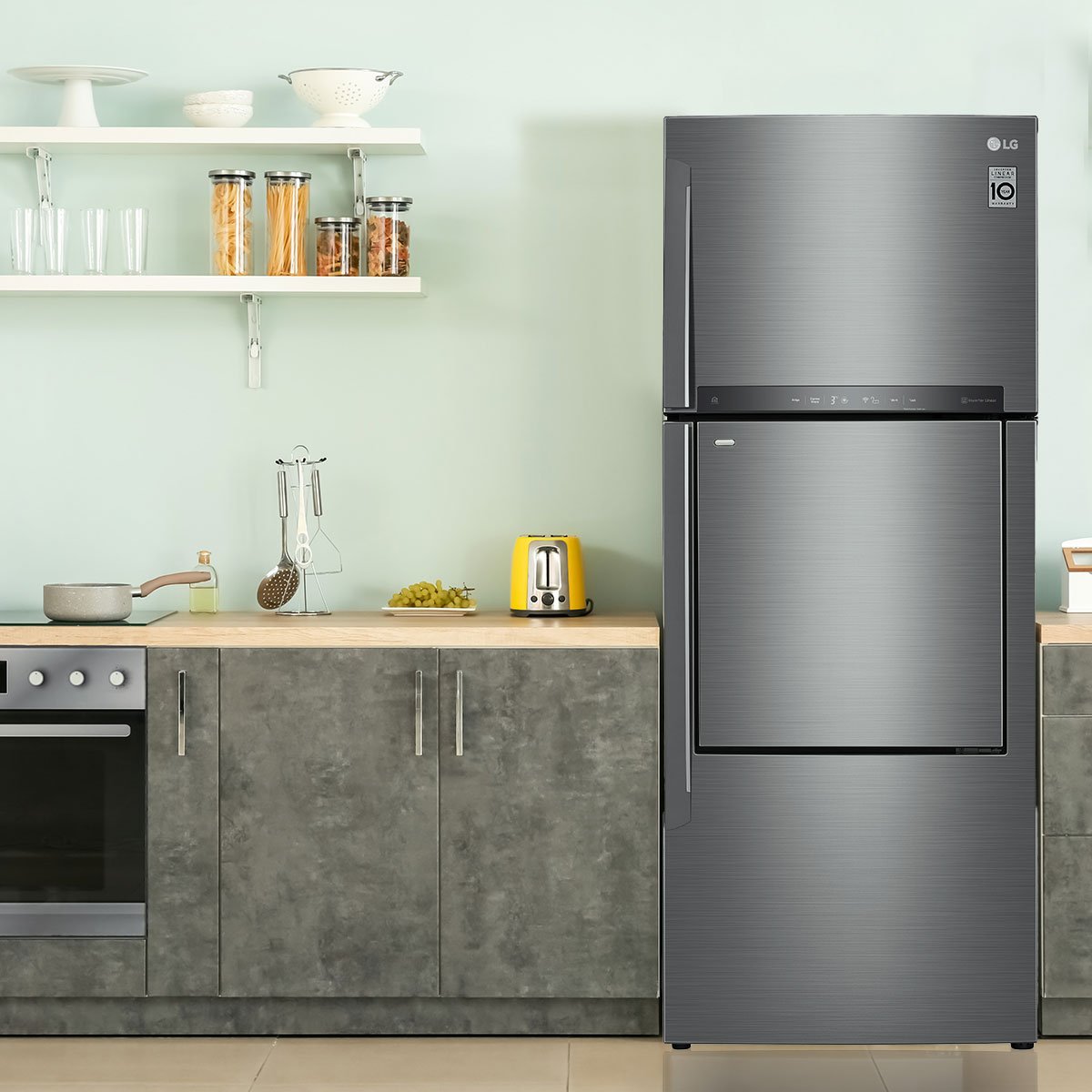 Refrigerador LG Top Mount Door-In-Door Linear Inverter 16 Pies Platino Lt44Mdp