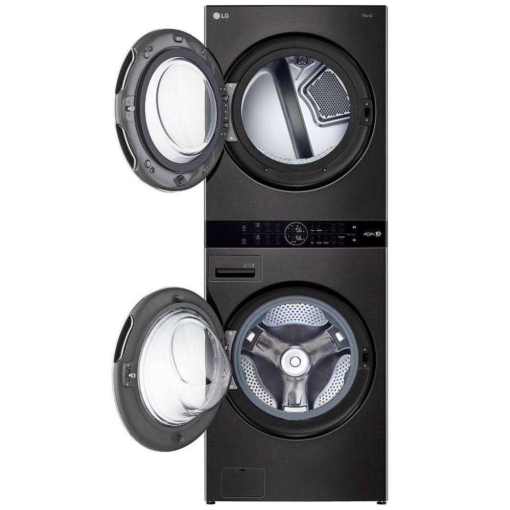 Torre de Lavado LG Washtower Carga Frontal Lavadora y Secadora Inverter Ai Dd con Conectividad LG Thinq 22Kg / 22Kg Wk22Bs6  Negra