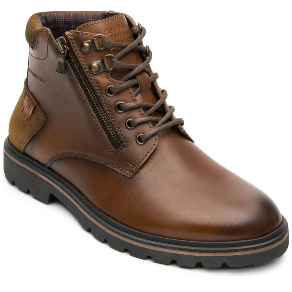 Bota en Piel para Caballero, Color Café Flexi