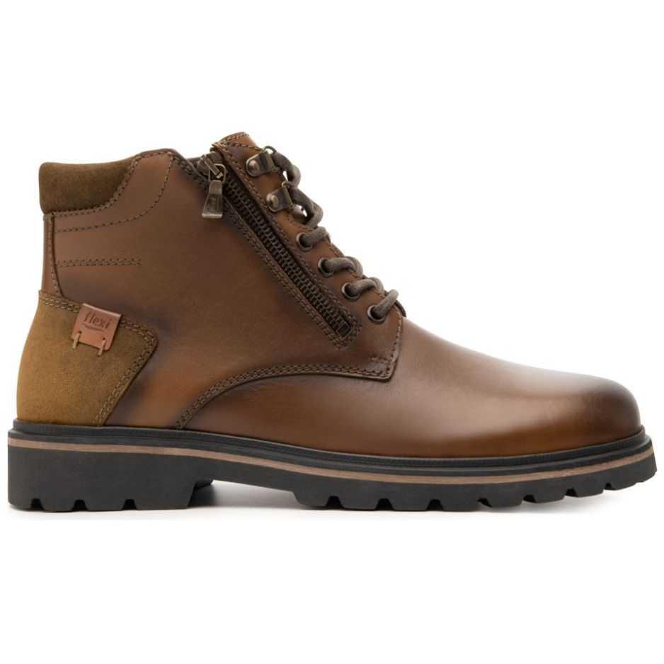 Bota en Piel para Caballero, Color Café Flexi