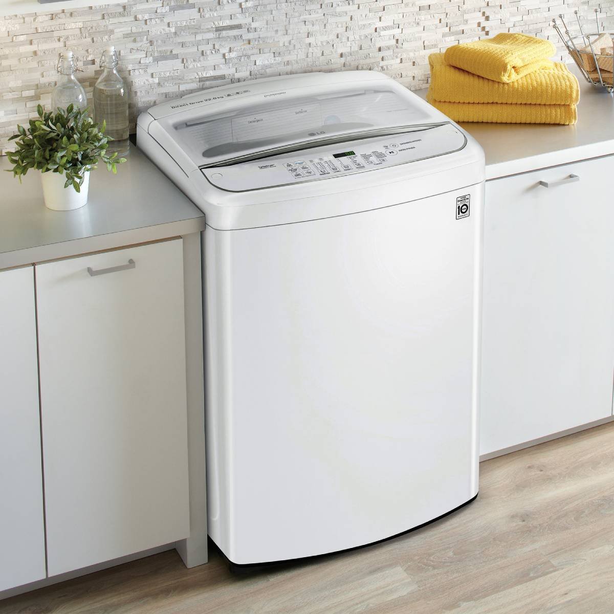 Lavadora LG Carga Superior Turbo Wash 3D Inverter Dd con 6 Motion Dd 22 Kg Blanca Wt22Ws6Hp