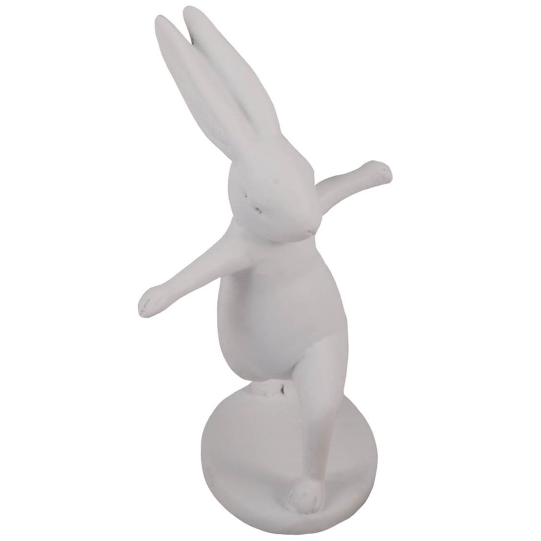 Home Nature Figura Decorativa Conejo Ataque Blanco 12*7*7 Cm