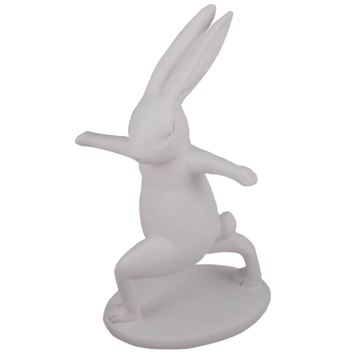 Home Nature Figura Decorativa Conejo Ataque Blanco 12*7*7 Cm