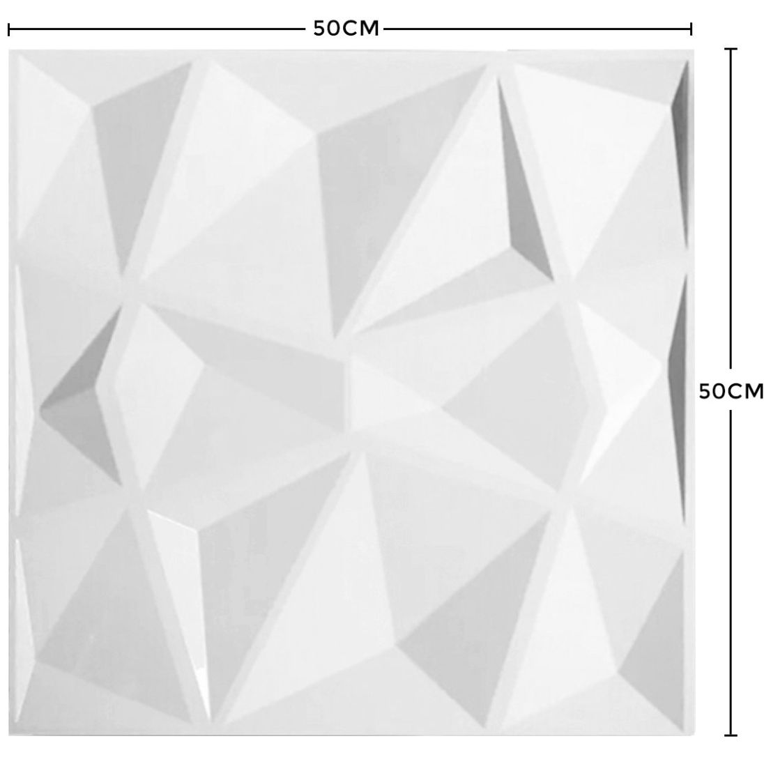 Panel Decorativo 3D para Muros Cuarzo Blanco 50 X 50 Cm Deco Pvc