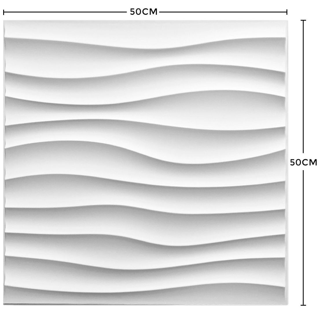 Panel Decorativo 3D para Muros Cuerdas Blanco 50 X 50 Cm Deco Pvc