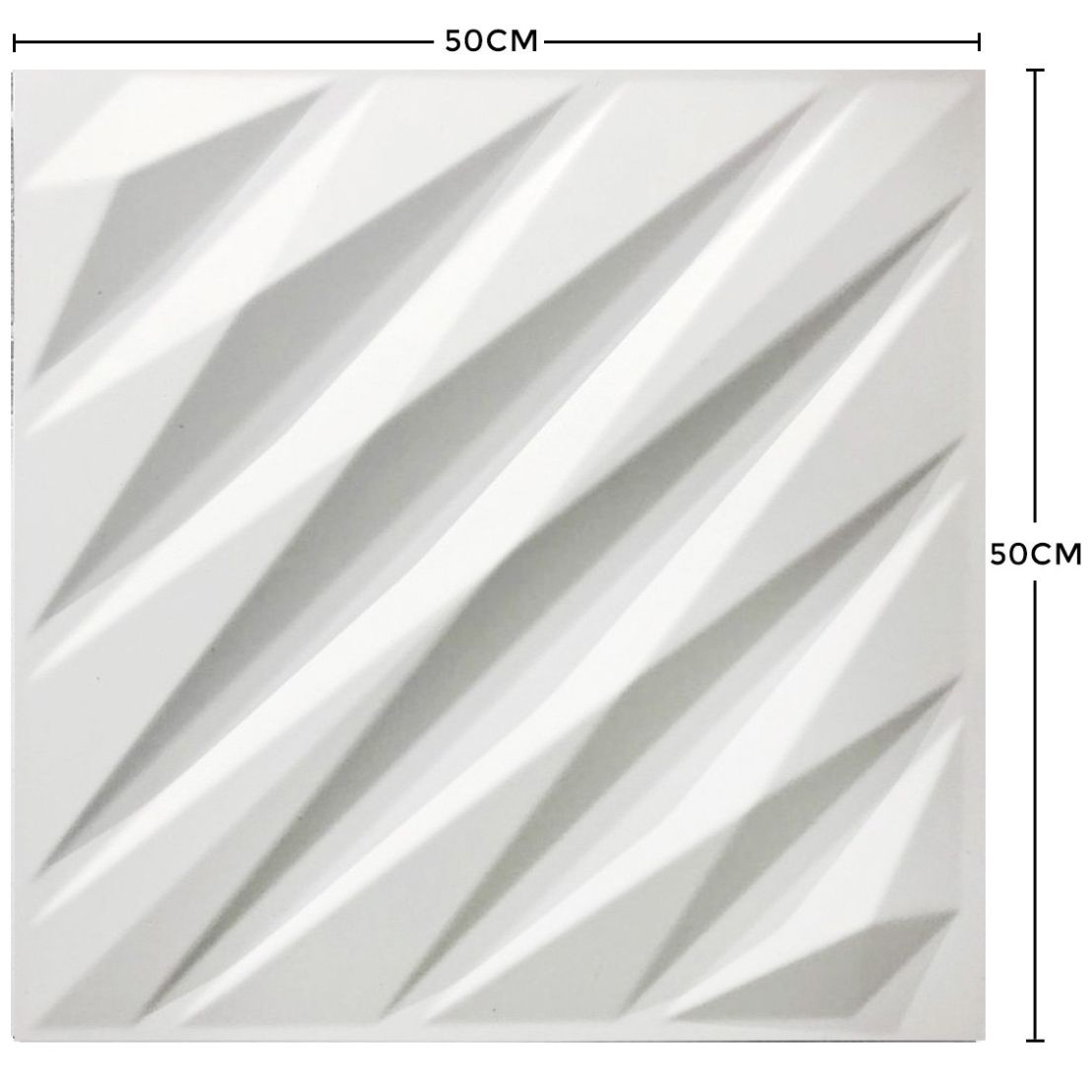 Panel Decorativo 3D para Muros Diagonal Blanco 50 X 50 Cm Deco Pvc