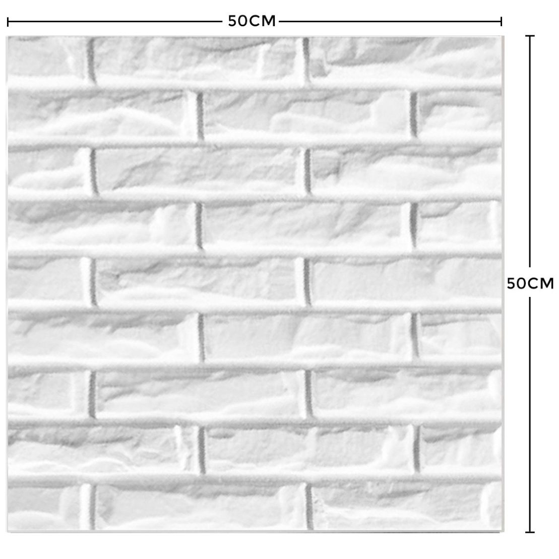 Panel Decorativo 3D para Muros Ladrillo Blanco 50 X 50 Cm Deco Pvc
