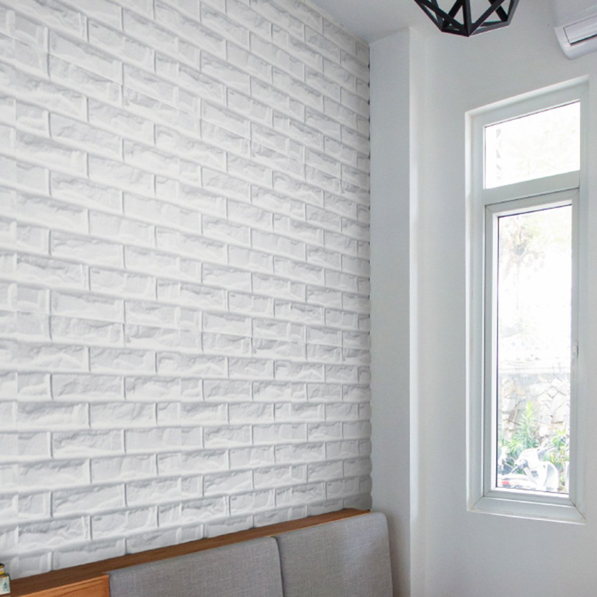 Panel Decorativo 3D para Muros Ladrillo Blanco 50 X 50 Cm Deco Pvc