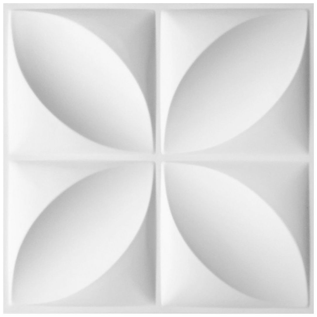 Panel Decorativo 3D para Muros Trébol Blanco 50 X 50 Cm Deco Pvc