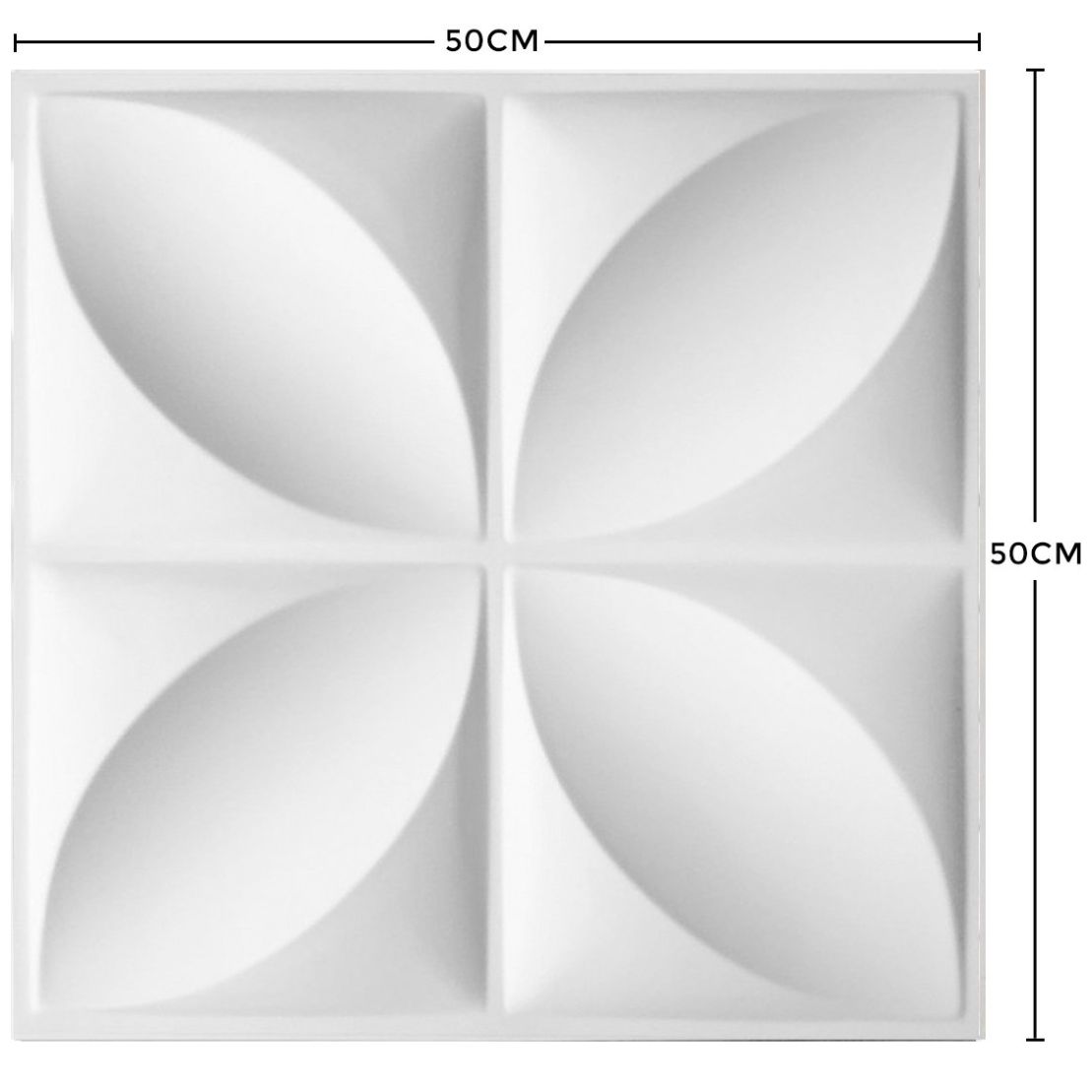 Panel Decorativo 3D para Muros Trébol Blanco 50 X 50 Cm Deco Pvc