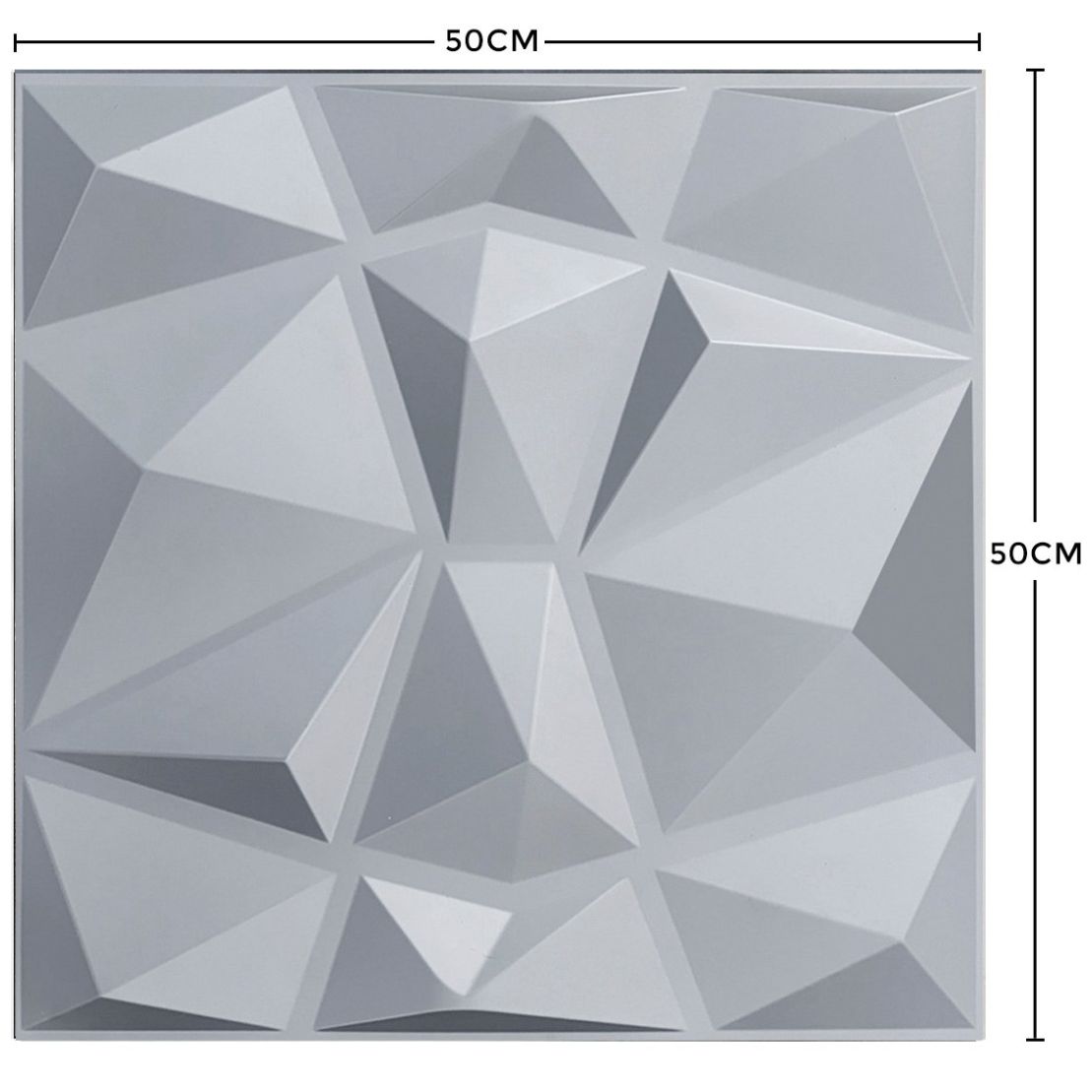 Panel Decorativo 3D Cuadros Silver para Muros 50 X 50 Cm Deco Pvc