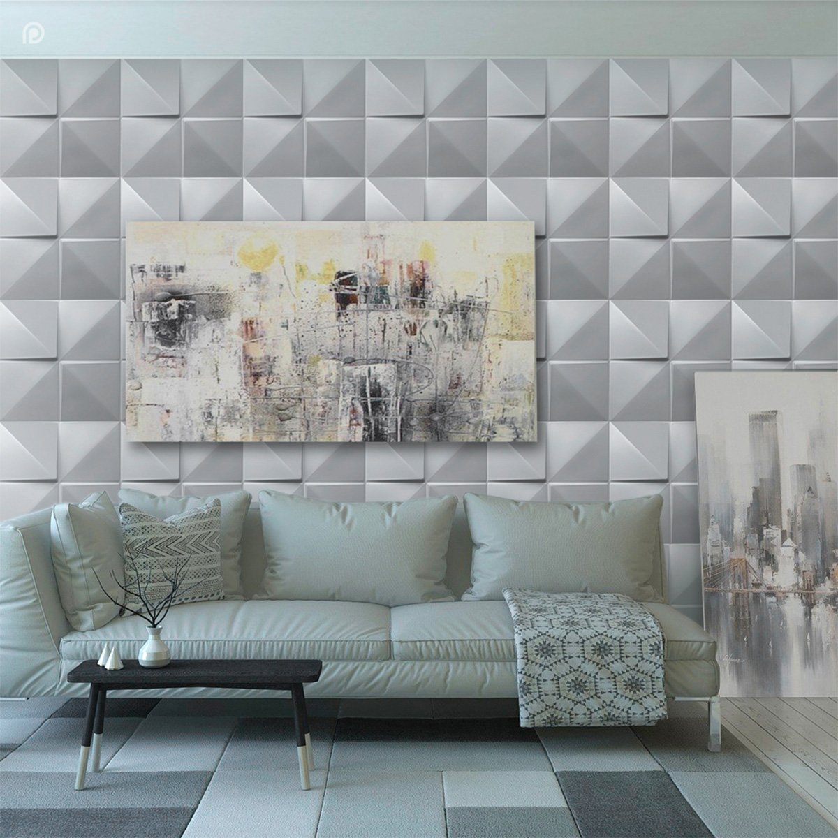 Panel Decorativo 3D Cuadros Silver para Muros 50 X 50 Cm Deco Pvc