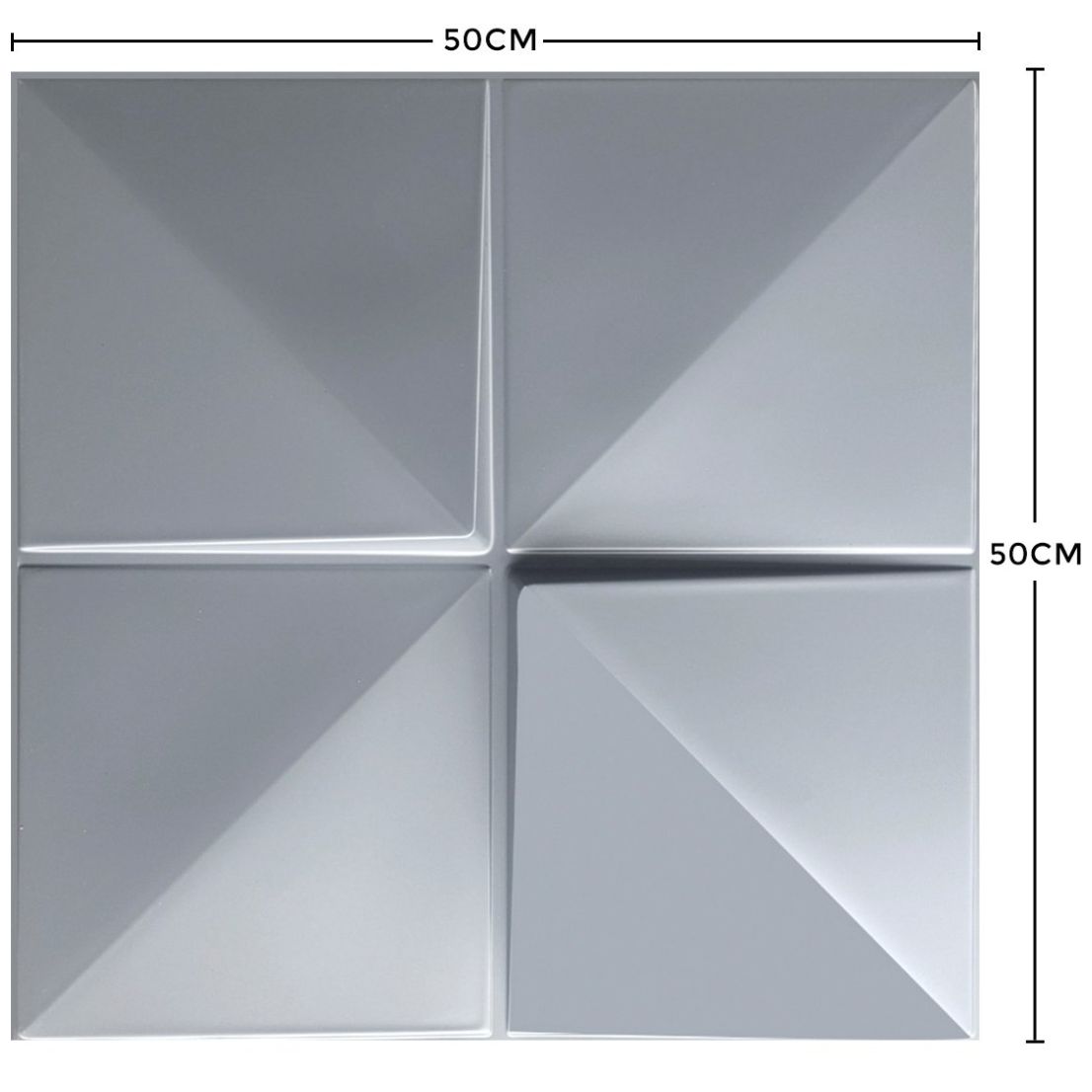 Panel Decorativo 3D Cuadros Silver para Muros 50 X 50 Cm Deco Pvc