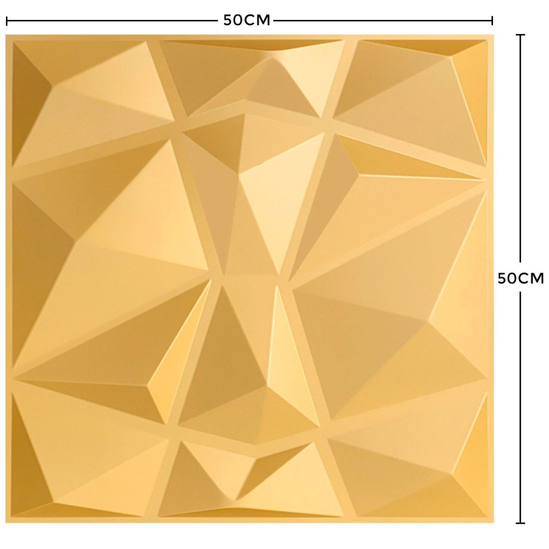 Panel Decorativo 3D Cuarzo Gold para Muros 50 X 50 Cm Deco Pvc