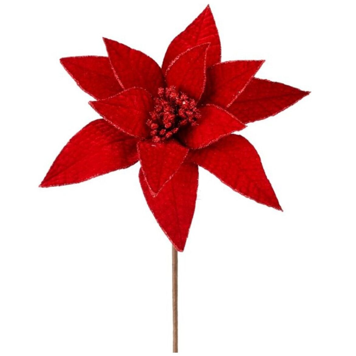 Flor Artificial de Nochebuena Roja 55 Cm