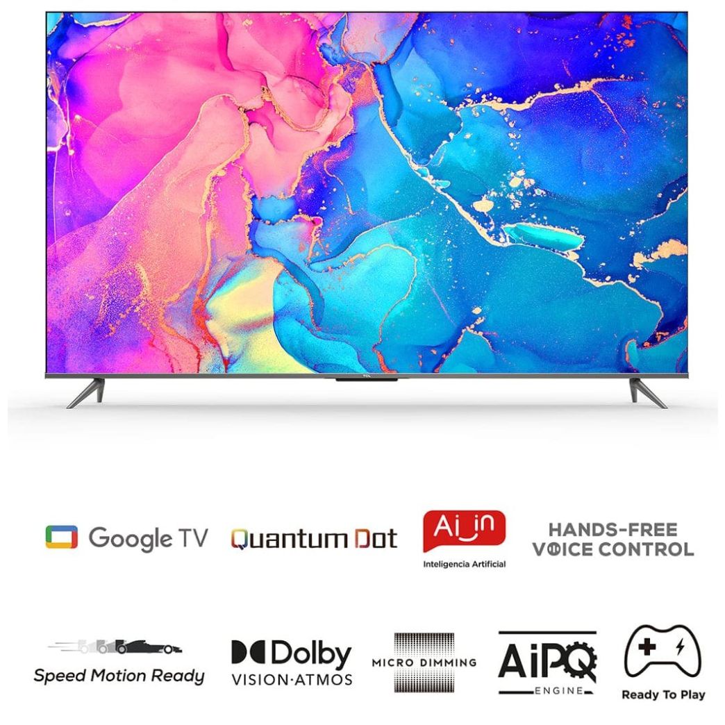 Pantalla Tcl 50" Qled 4K Google Tv 50T554