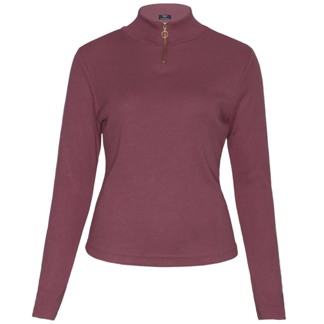 Blusa Cuello Alto Manga Larga para Mujer