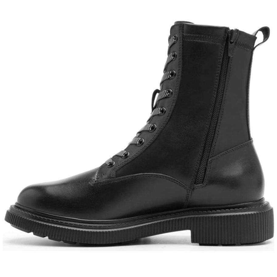 Bota de Agujeta Y Cierre Lateral Negra Flexi