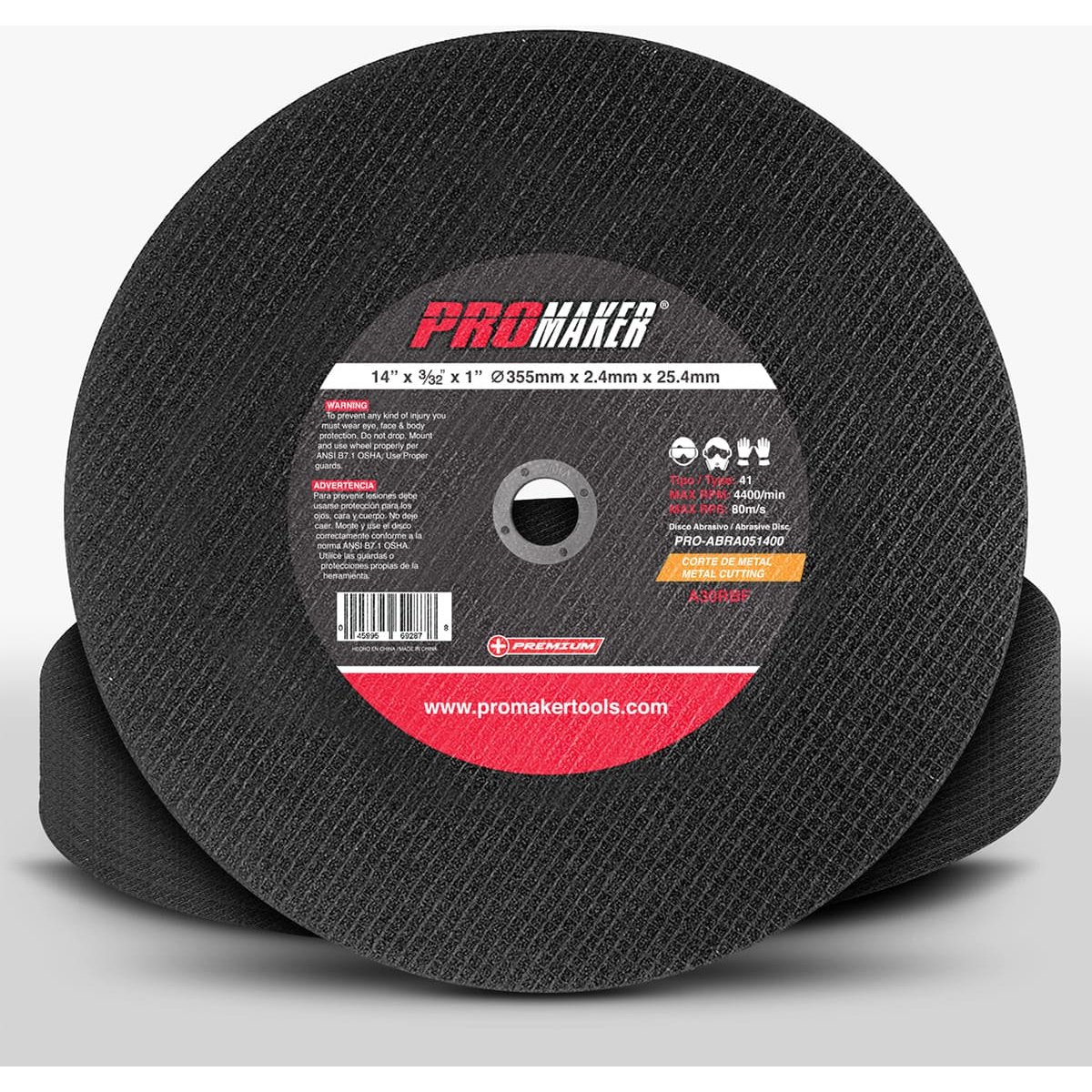 Disco Abrasivo para Tronzadora 14" X 3/32 Promaker