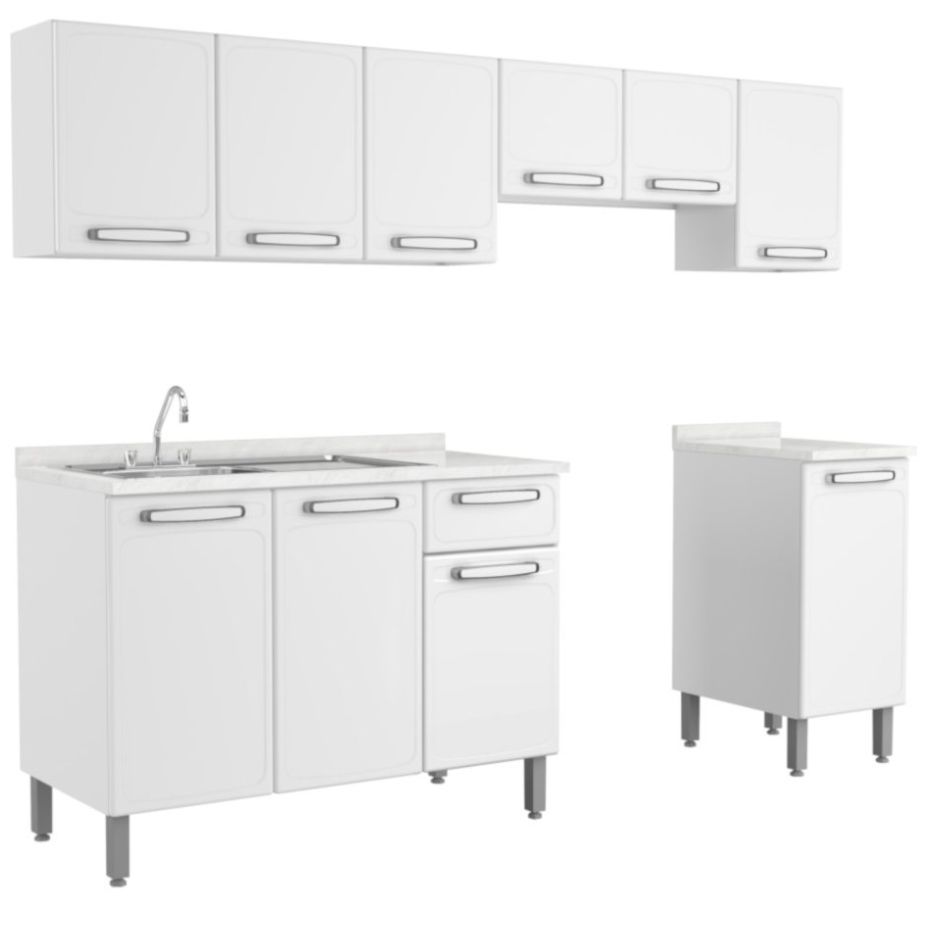 Cocina Acero Bertolini Alaska 240 Cm Blanca