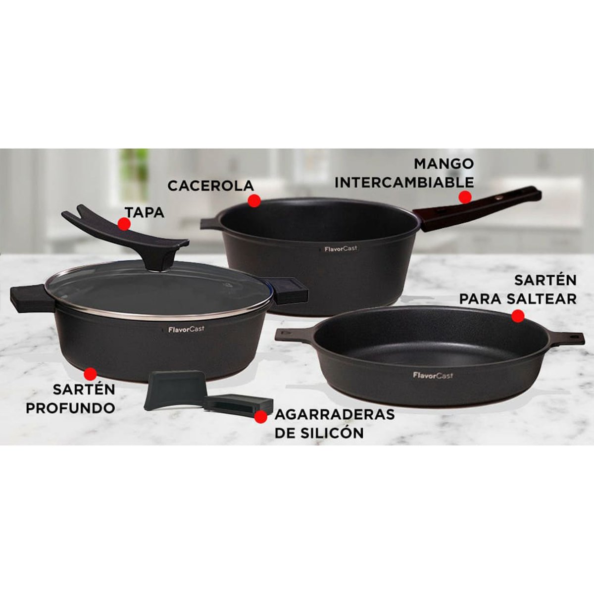 Set Flavorcast Gourmet 24 Cm Nicer Dicer Gourmet Flavorstone