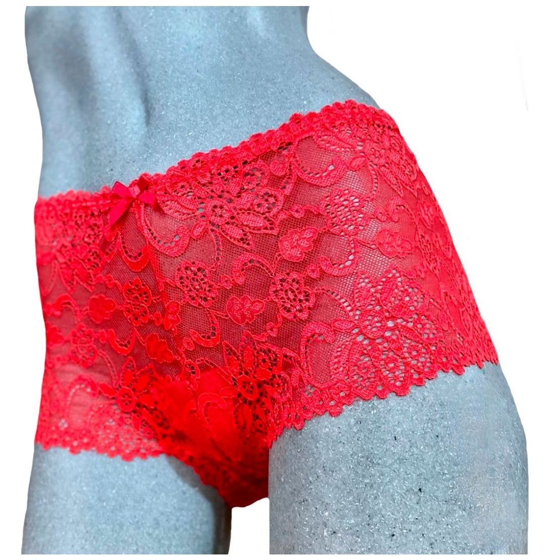 Bóxer Cachetero de Encaje con Moño Maria Intima 3405