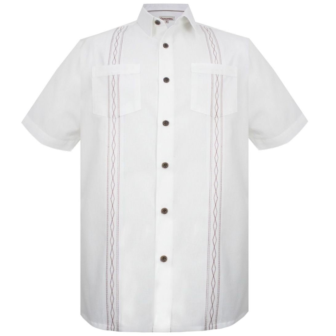 Guayabera Manga Corta Bordada Cancumisa