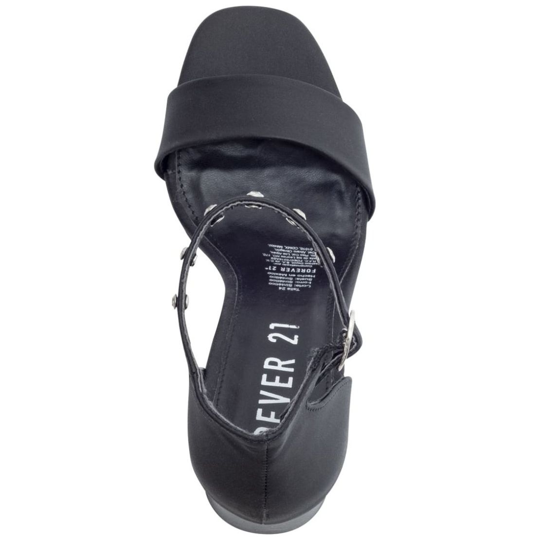 Sandalia con Tacón Y Pulsera con Piedras Negra Forever 21 para Mujer