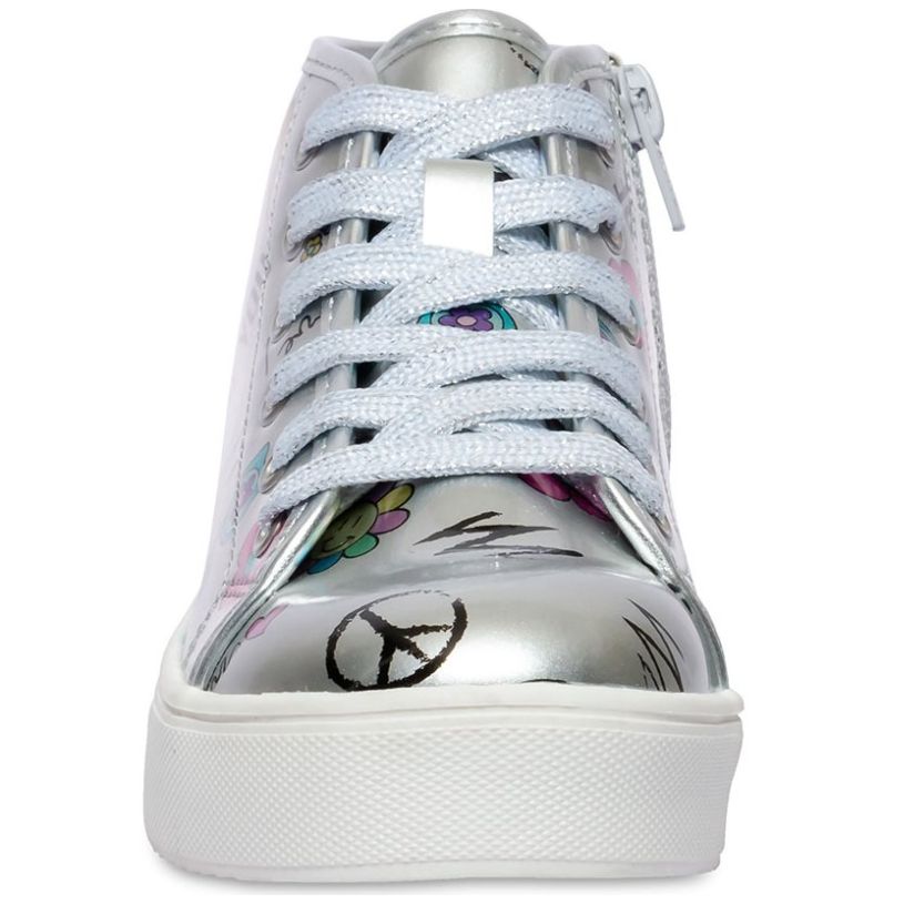 Tenis Bota Metálico 19-24 Plata Steve Madden para Niña