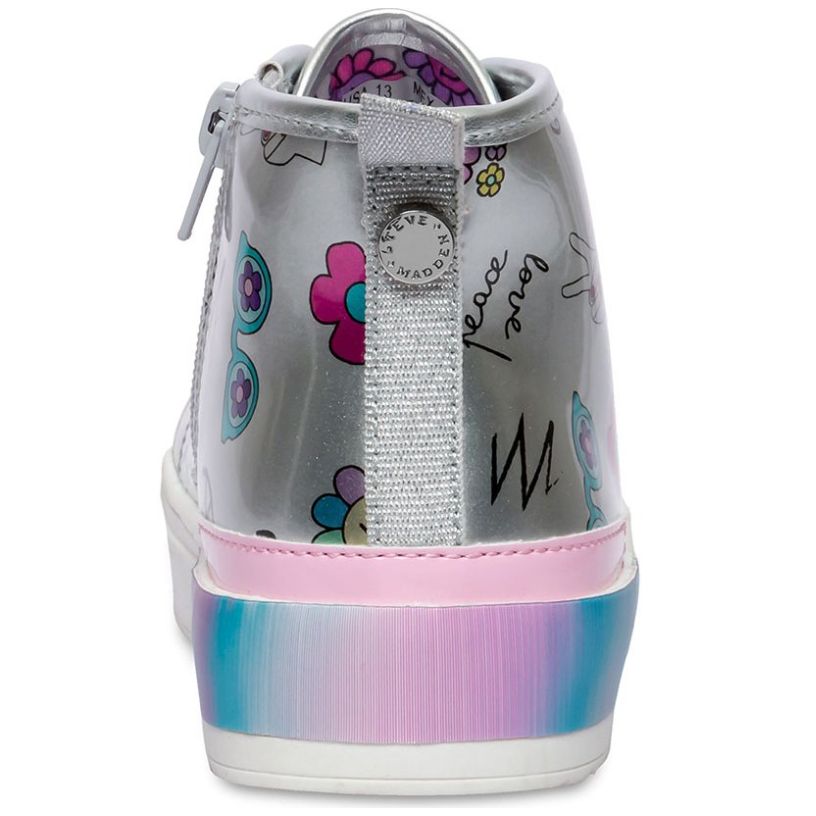 Tenis Bota Metálico 19-24 Plata Steve Madden para Niña