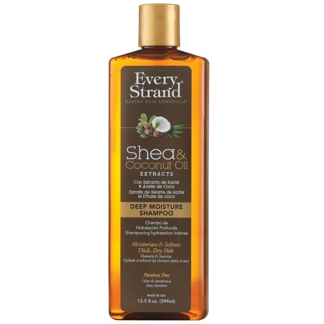 Every Strand Shampoo de Hidratación Profunda de Karité y Aceite de Coco 399 Ml