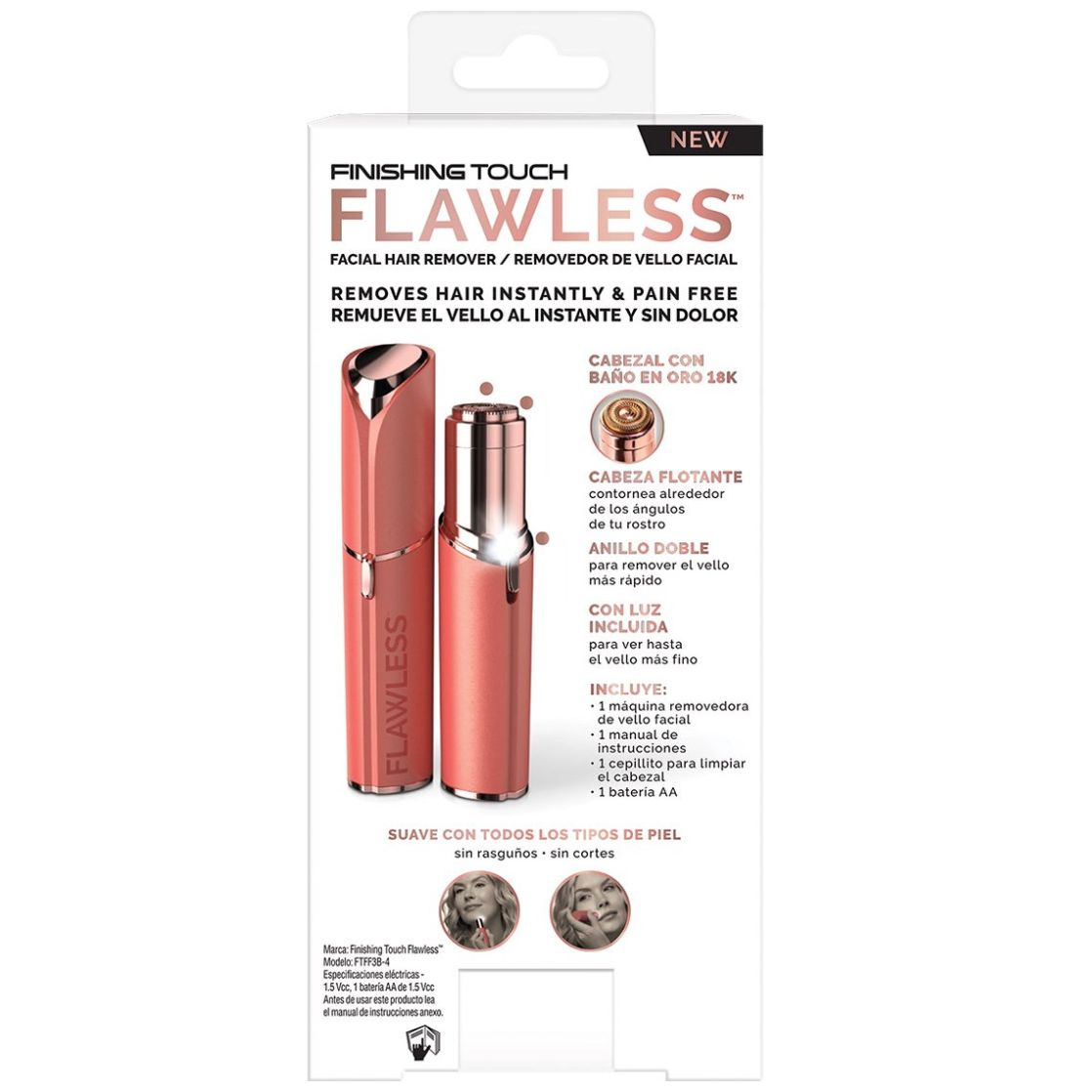 Depiladora Facial Flawless Coral