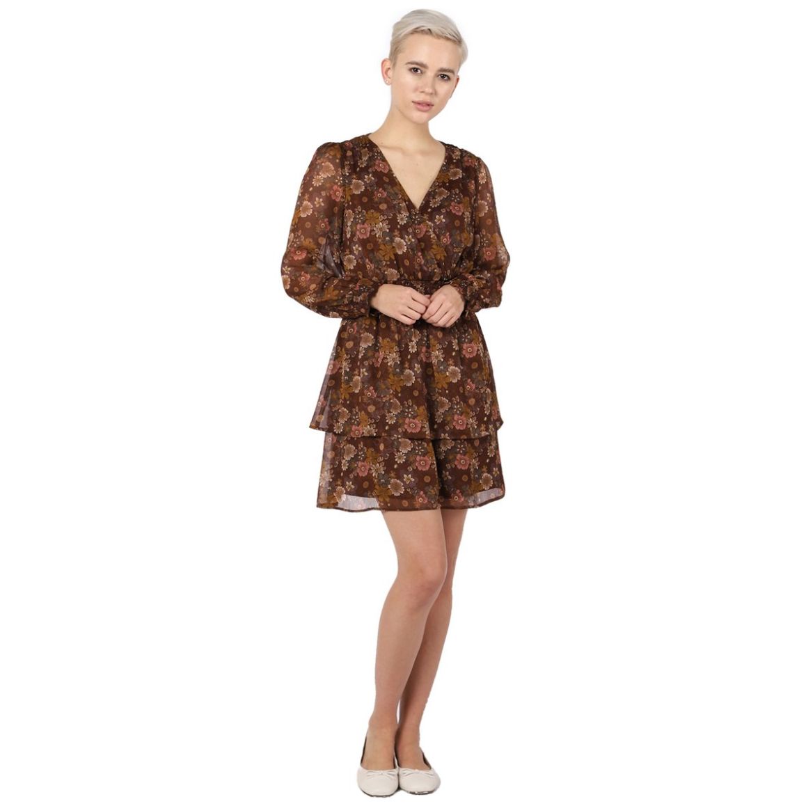  Vestido Corto Cuello V Dex 2022525 D para Mujer